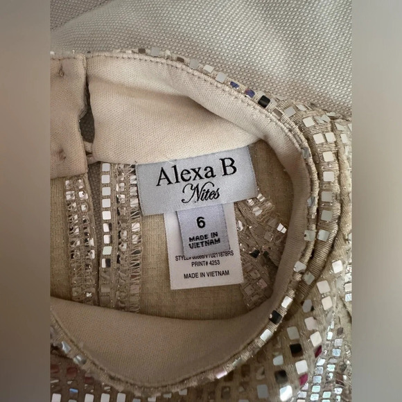 Alexa B Nites Gold Sparkle Dress Size 6 - Picture 3 of 5